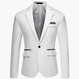 Men's jacket with notched lapel and flap pockets