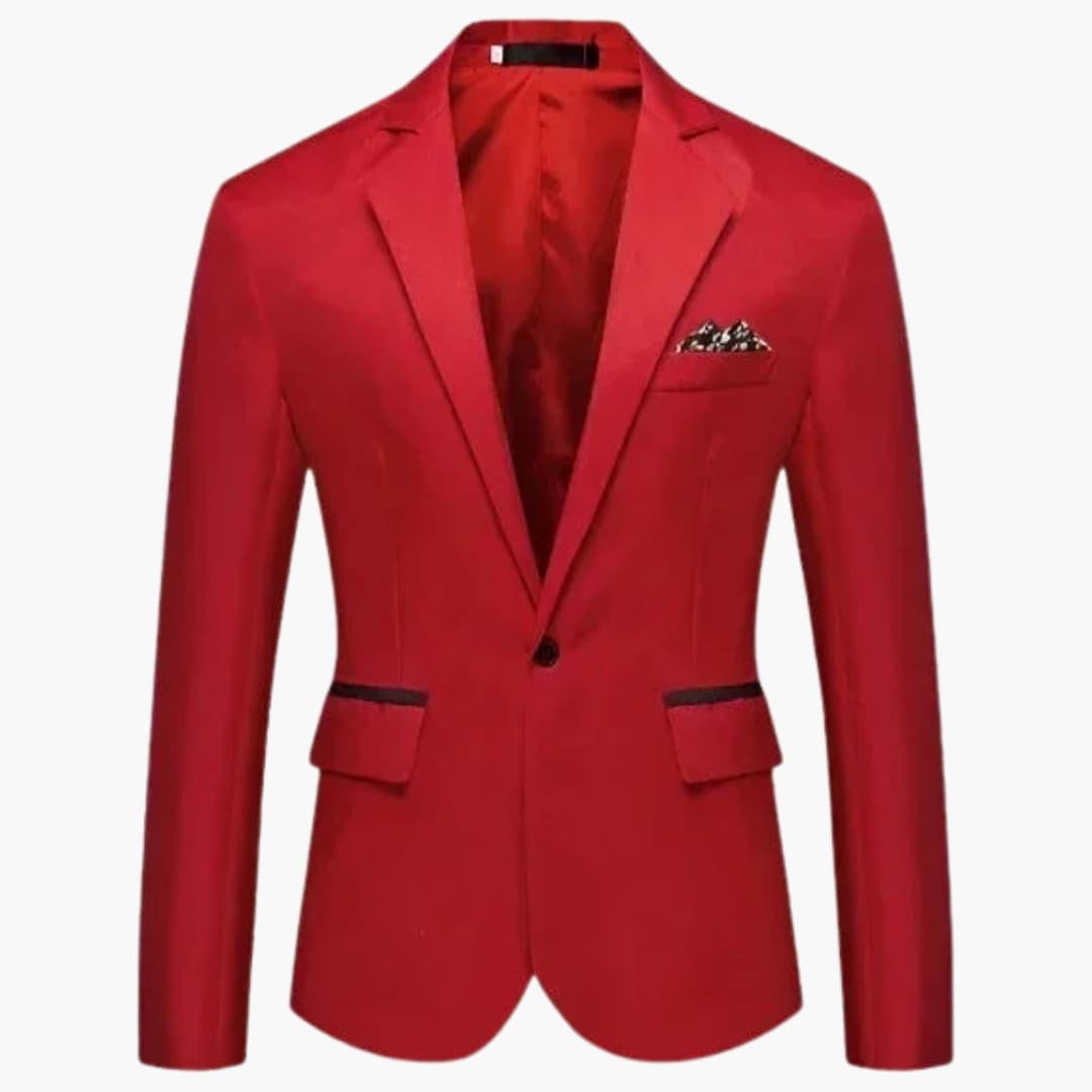 Men's jacket with notched lapel and flap pockets