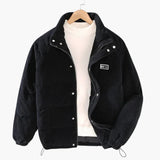 Men's jacket with ribbed surface and inner lining