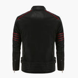 Men's PU jacket with zippered pockets