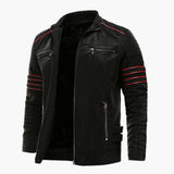 Men's PU jacket with zippered pockets