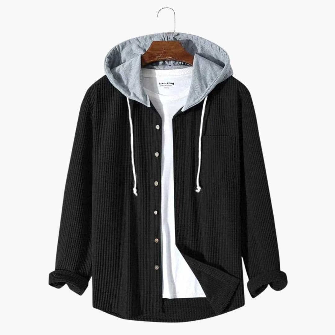 Men's corduroy jacket with hood