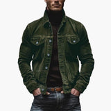 Men's corduroy jacket with button closure