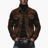 Men's corduroy jacket with button closure