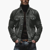 Men's corduroy jacket with button closure