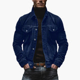 Men's corduroy jacket with button closure