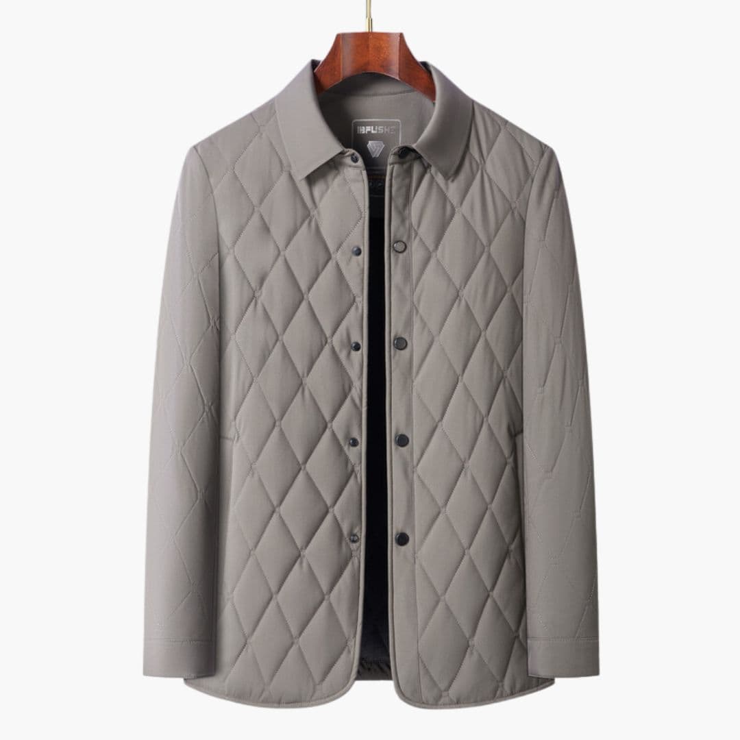 Men's quilted jacket with shirt collar