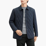 Men's quilted jacket with shirt collar
