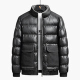 Men's quilted jacket with stand-up collar
