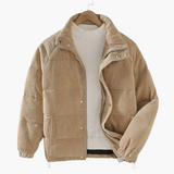 Men's quilted jacket with snap buttons