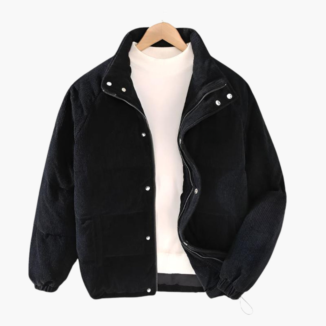 Men's quilted jacket with snap buttons