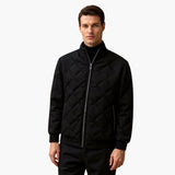 Men's quilted jacket with stand-up collar