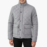 Men's quilted jacket with snap button closure