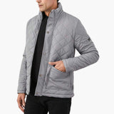 Men's quilted jacket with snap button closure