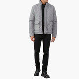 Men's quilted jacket with snap button closure