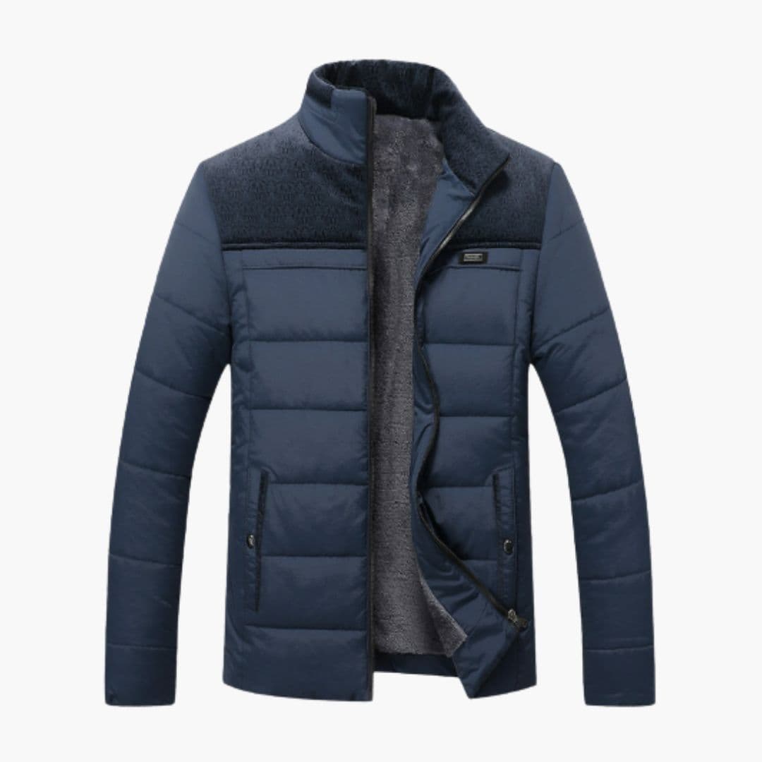 Men's quilted jacket with zippered pockets