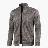 Men's zip-up jacket with stand-up collar