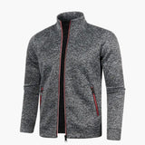 Men's zip-up jacket with stand-up collar