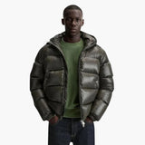 Men's quilted jacket with hood and quilted lining