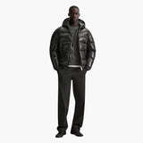 Men's quilted jacket with hood and quilted lining