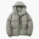 Men's quilted jacket with hood and zip closure