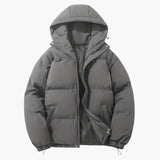 Men's quilted jacket with hood and zip closure