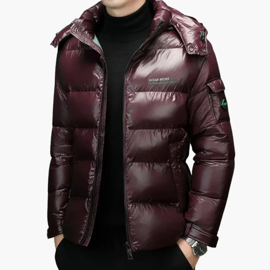 Quilted jacket for men with hood
