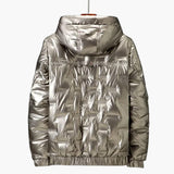 Men's jacket with hood and zipper closure