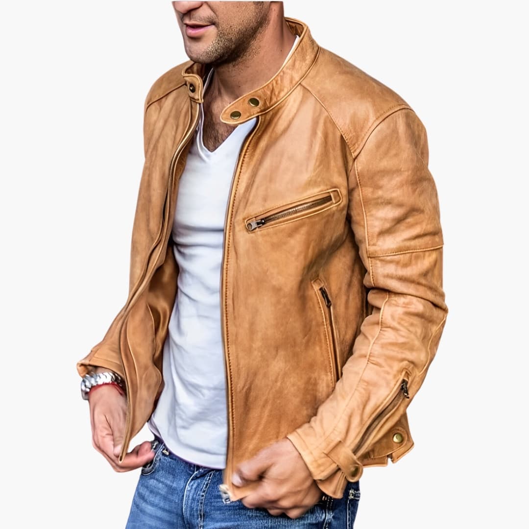 Men's jacket with stand-up collar
