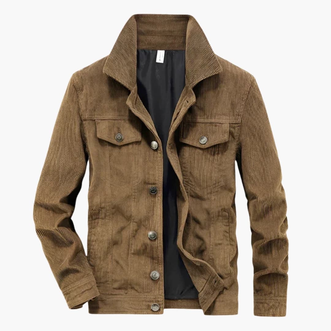 Men's jacket with button closure and front pockets