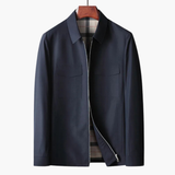 Men's jacket with front zipper and shirt collar