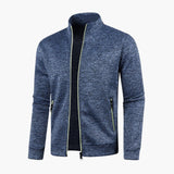 Men's zip-up jacket with stand-up collar and pockets