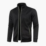 Men's zip-up jacket with stand-up collar and pockets