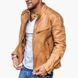 Men's zip-up jacket with stand-up collar