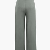 Draped Wrap Straight-Leg Trousers