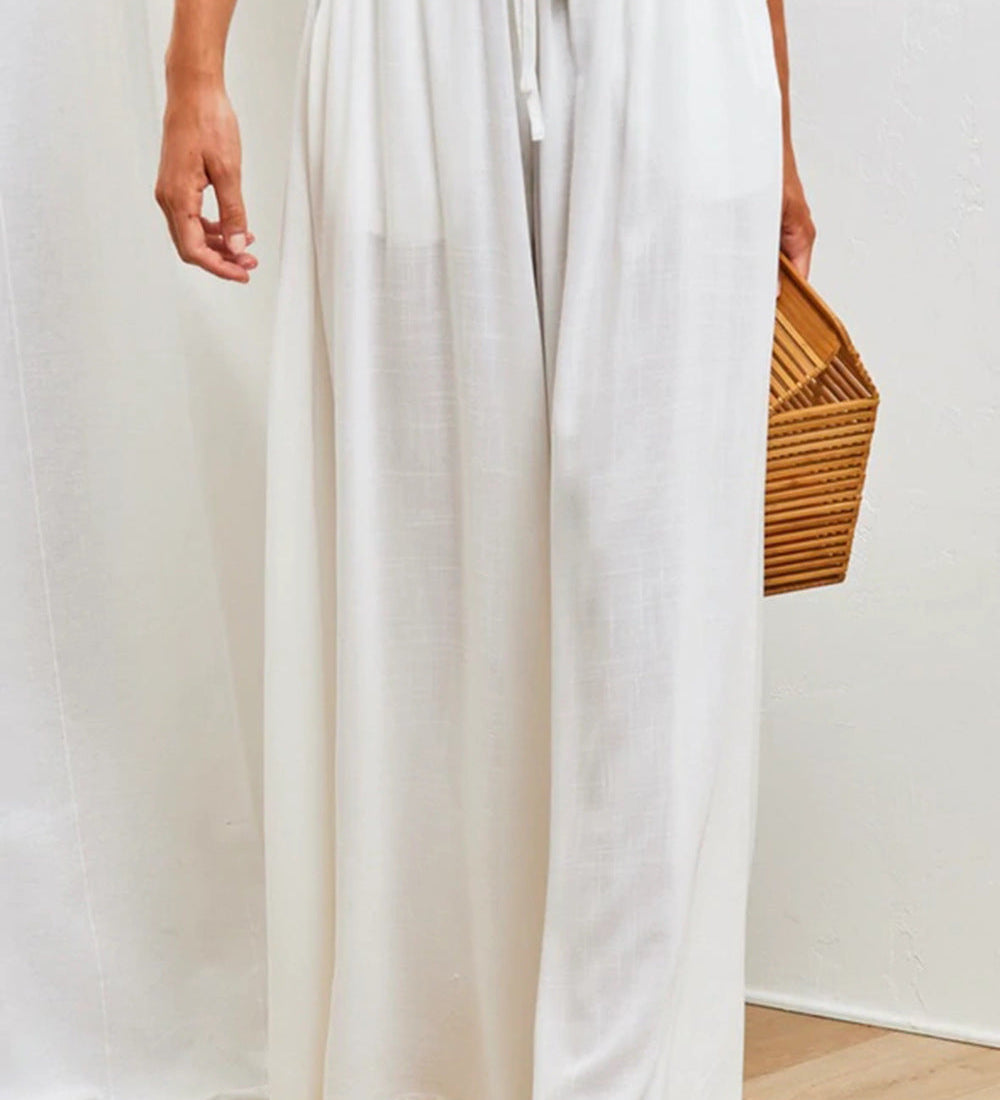 Willow Dune Wide-Leg Drawstring Pants