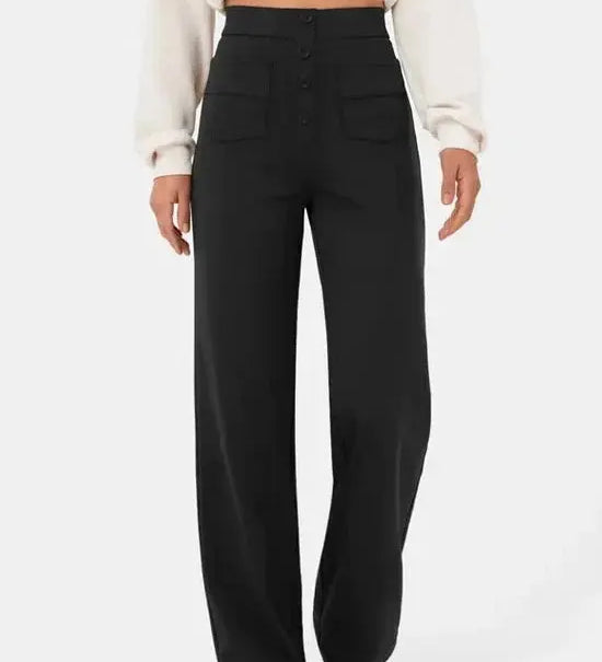 Harbour Street Wide-Leg Button Pants