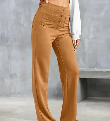Harbour Street Wide-Leg Button Pants