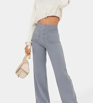 Harbour Street Wide-Leg Button Pants