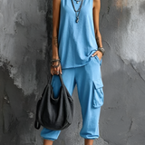 Valentina  - Flowy casual set with pockets